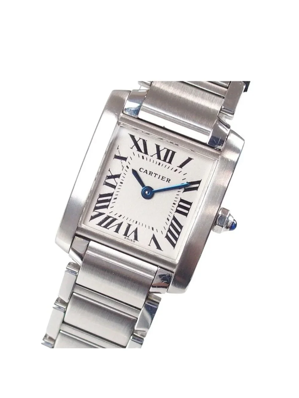 Cartier Tank Francaise SM Ivory Stainless Steel Watch Quartz